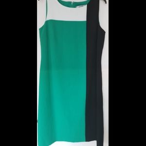 Kasper Dress with Asymmetrical Color